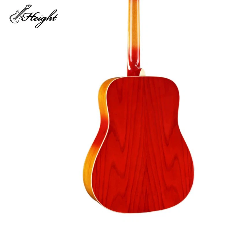 Back view of HT-140 red burst acoustic guitar