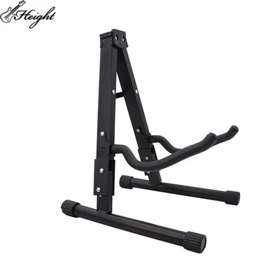 Suporte de guitarra ajustável por atacado personalizável em aço preto com capa de espuma EVA 10pcs / ctn