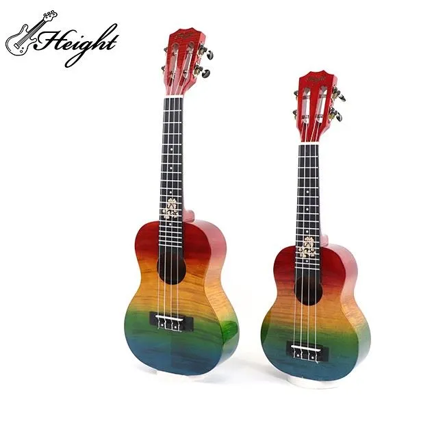 Height Gloss Rainbow Tiger Grain Okoume Wood Concert Ukulele
