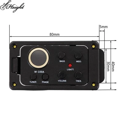 EQ PICLUP 3- Ajuste do tom da banda, Tuning LCD Tuning Guitar Equalizer Musical Instrument Acessórios Acessórios de guitarra